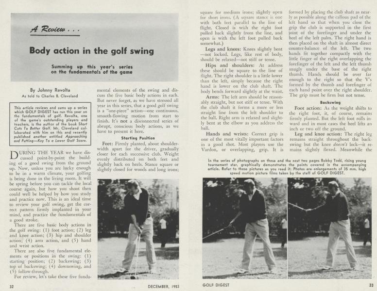 Body action in the golf swing