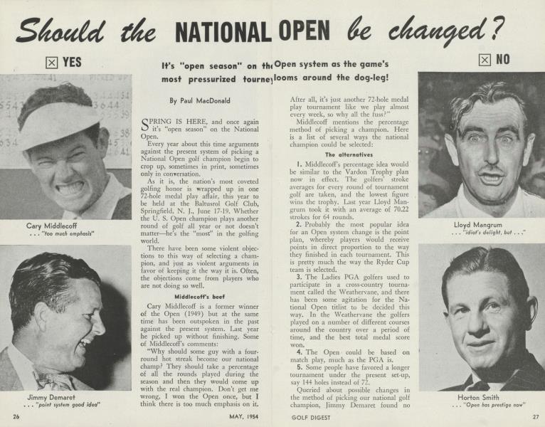 Should the NATIONAL OPEN be changed?