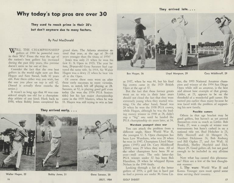Why today's top pros are over 30