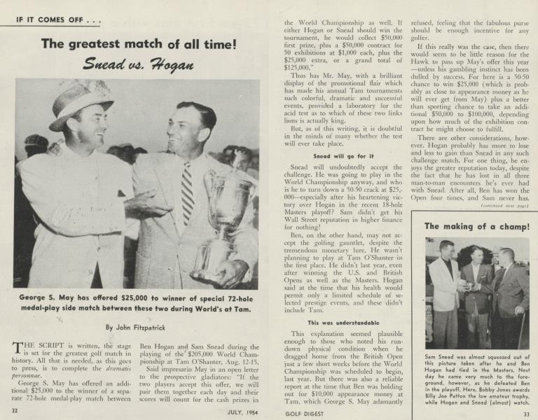 The greatest match of all time! Snead vs. Hogan