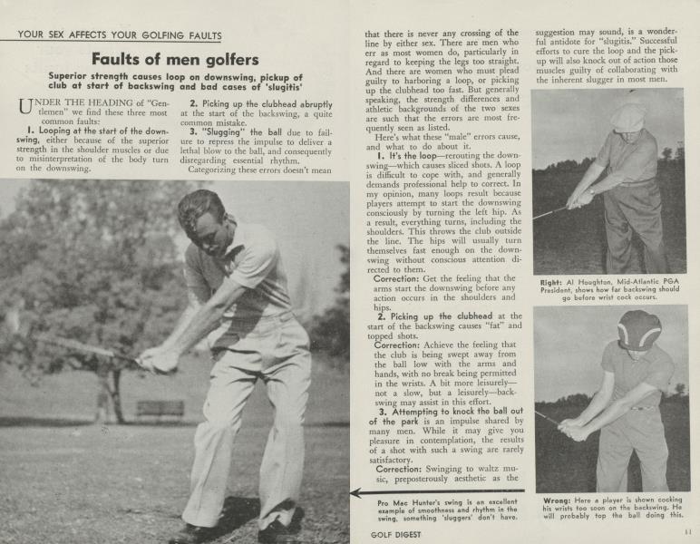 Faults of men golfers
