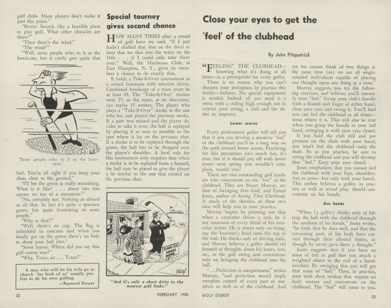 Close your eyes to get the 'feel' of the clubhead
