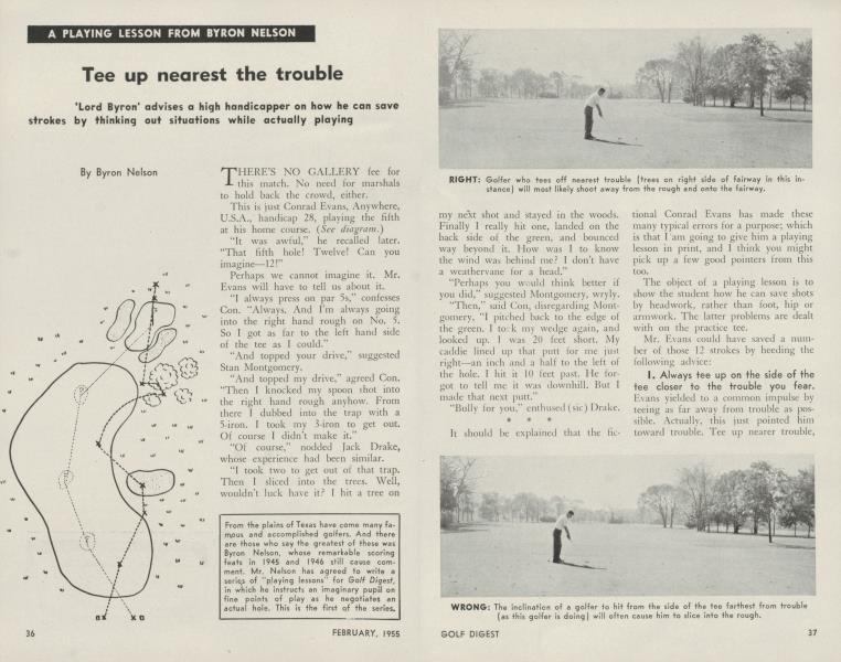 Tee up nearest the trouble