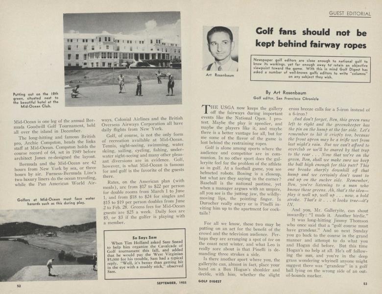 Golf fans should not be kept behind fairway ropes