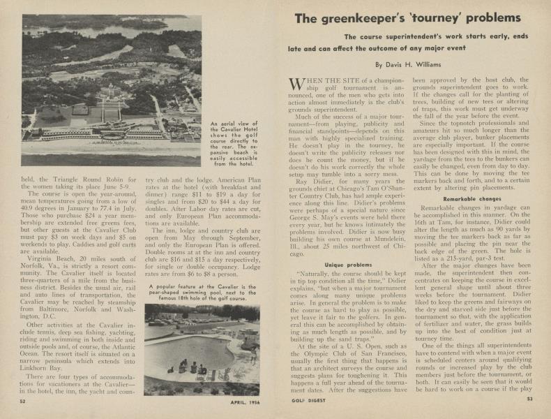 The greenkeeper's 'tourney' problems