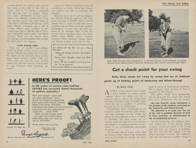 Get a check point for your swing