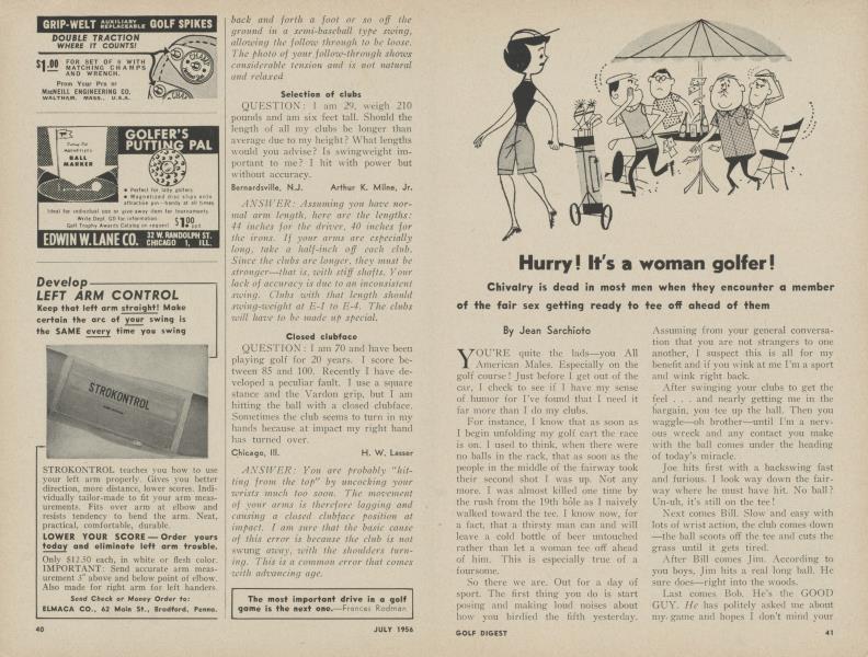 Hurry! It's a woman golfer!