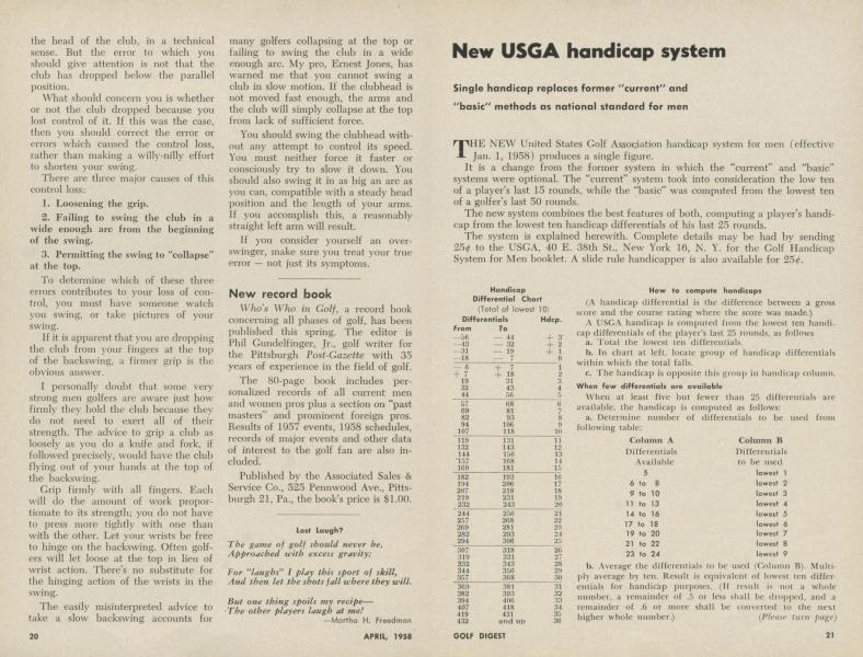 New USGA handicap system