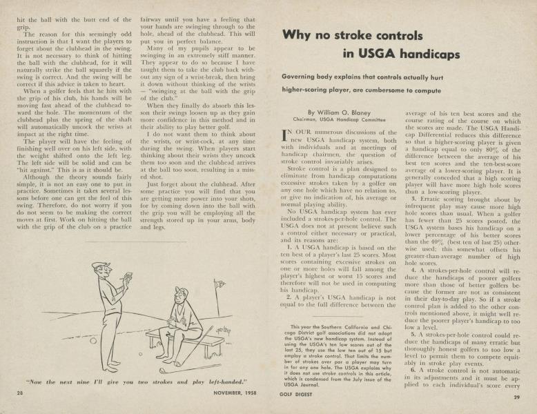 Why no stroke controls in USGA handicaps