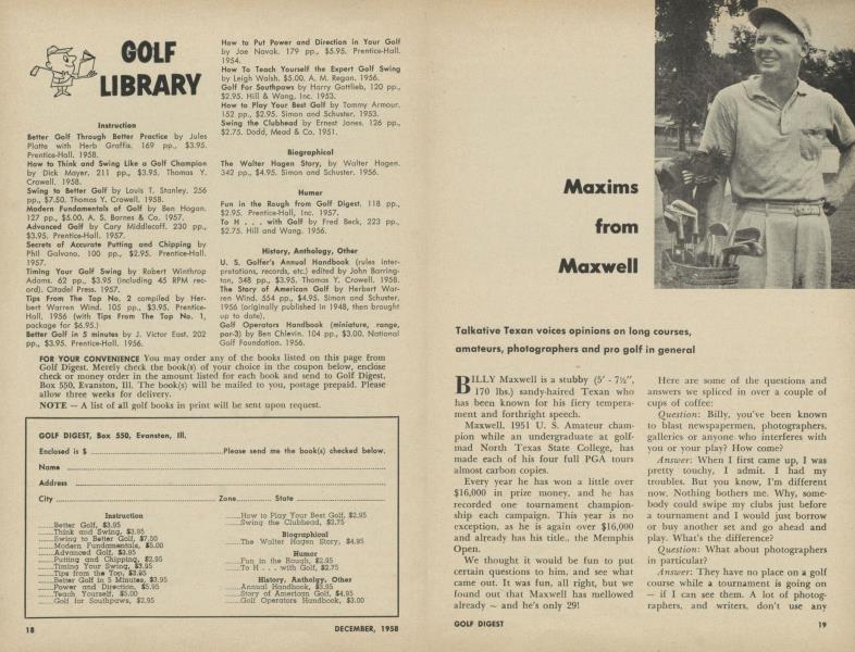 GOLF LIBRARY | Golf Digest | DECEMBER 1958