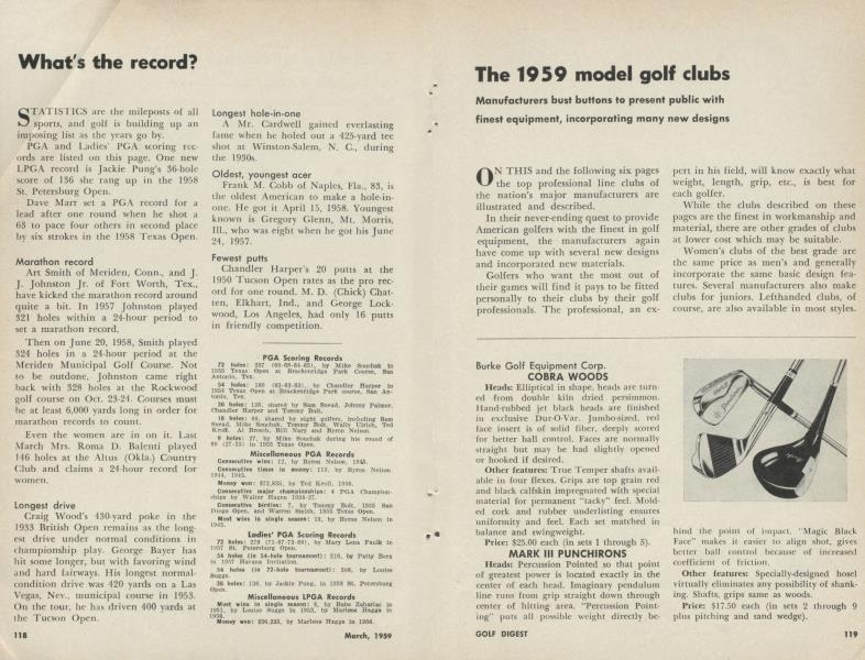 The 1959 model golf clubs