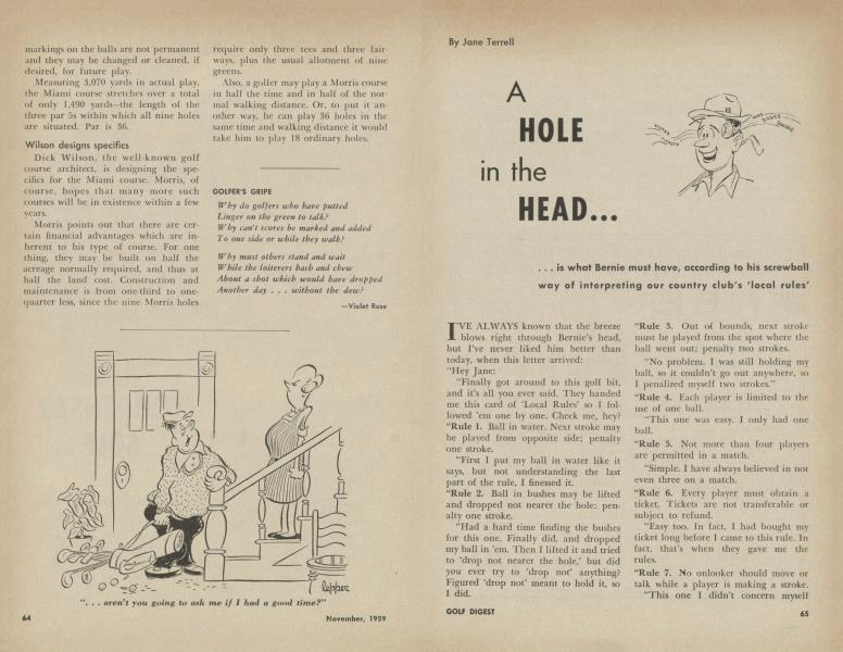 A HOLE in the HEAD...