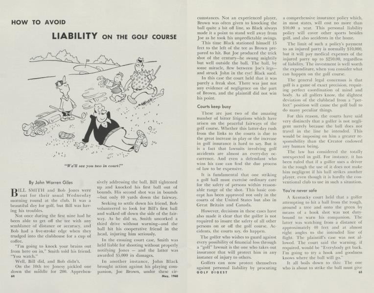 HOW TO AVOID LIABILITY ON THE GOLF COURSE