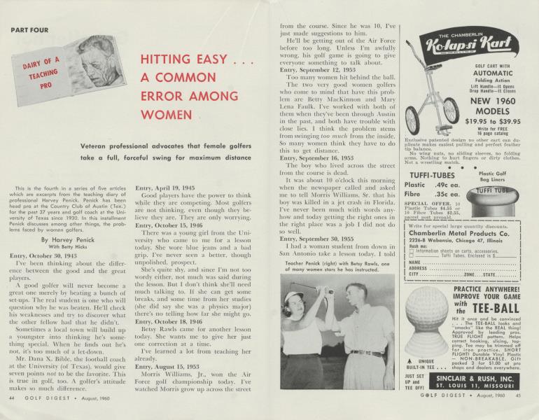 HITTING EASY . . . A COMMON ERROR AMONG WOMEN