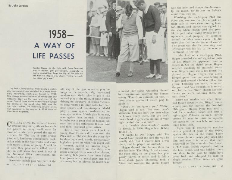 1958 A WAY OF LIFE PASSES