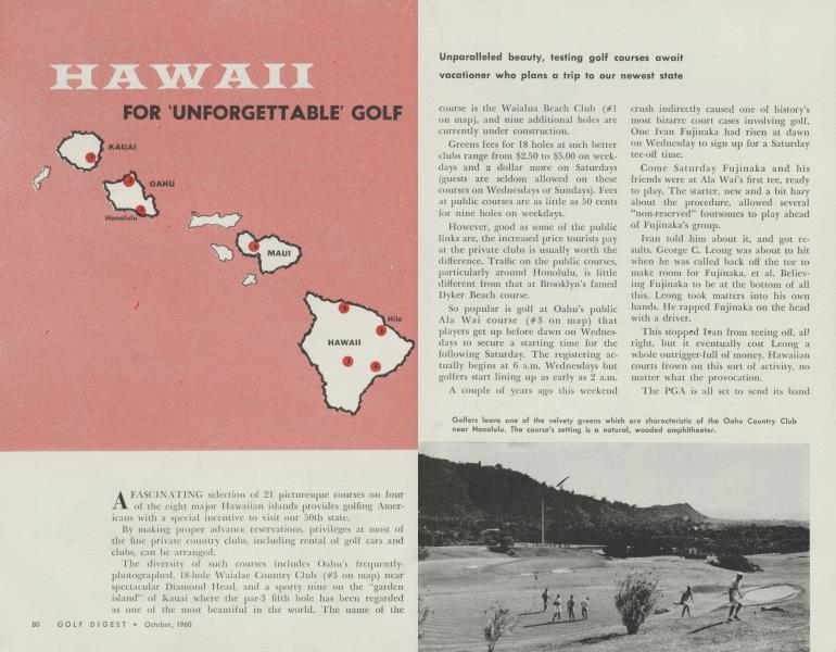 HAWAII FOR 'UNFORGETTABLE' GOLF