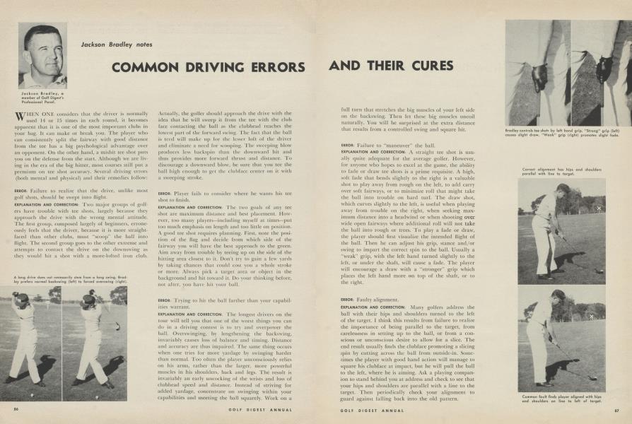 Jackson Bradley notes COMMON DRIVING ERRORS AND THEIR CURES