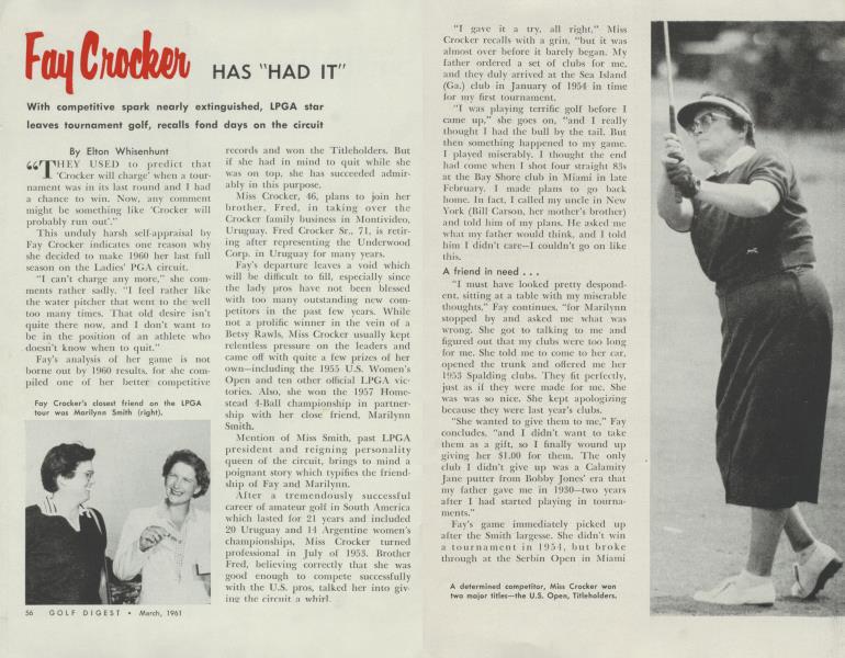 Fay Crocken HAS "HAD IT”
