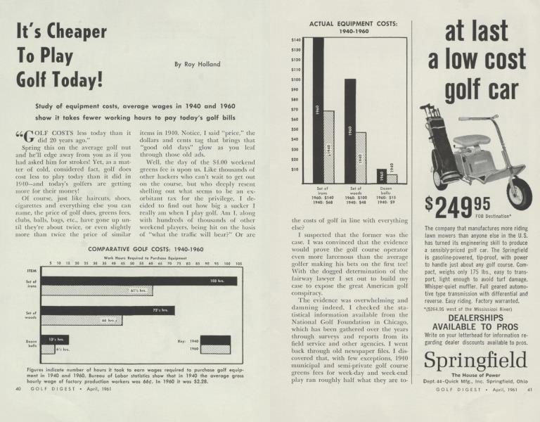 It's Cheaper To Play Golf Today!