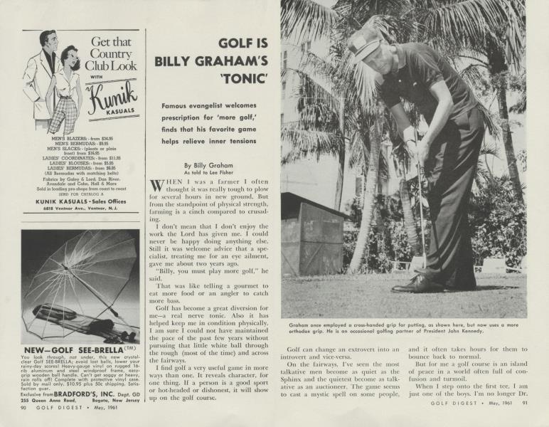 GOLF IS BILLY GRAHAM'S 'TONIC'