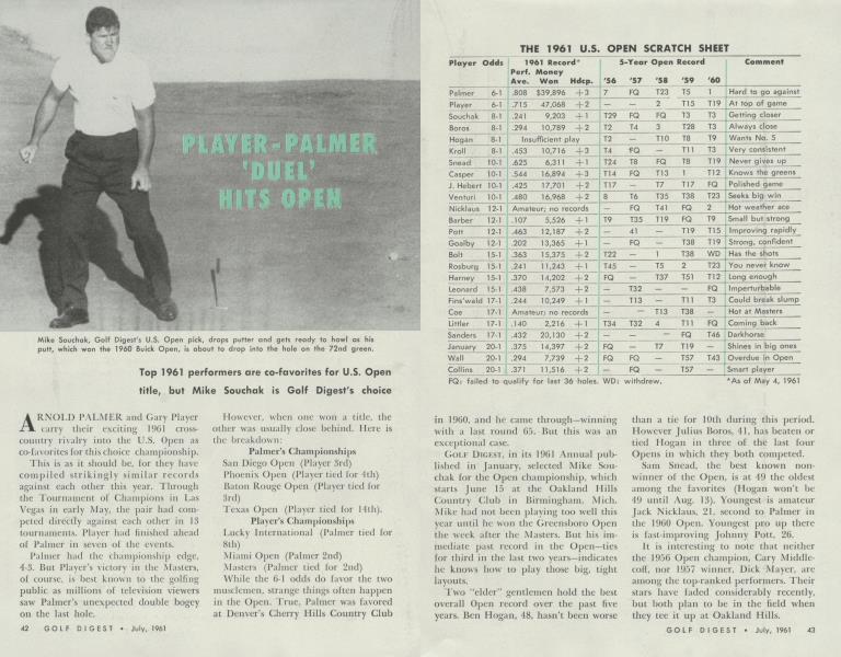 PLAYER-PALMER 'DUEL' HITS OPEN