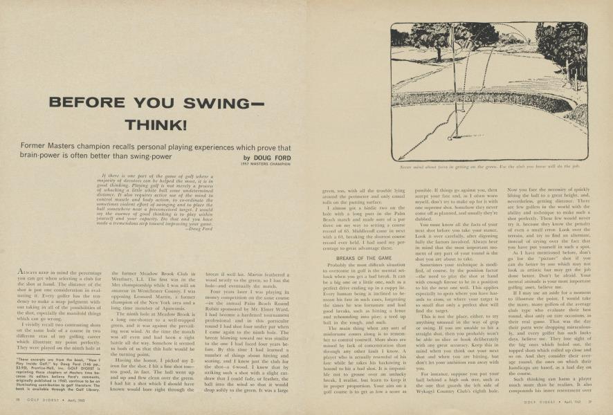 BEFORE YOU SWING— THINK!