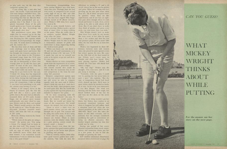 WHAT MICKEY WRIGHT THINKS ABOUT WHILE PUTTING
