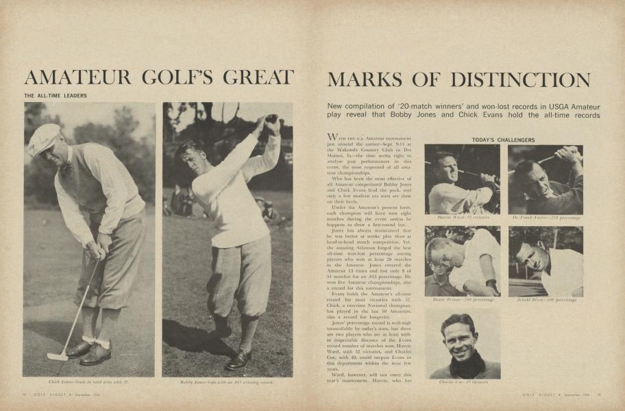 AMATEUR GOLF'S  GREAT MARKS OF DISTINCTION