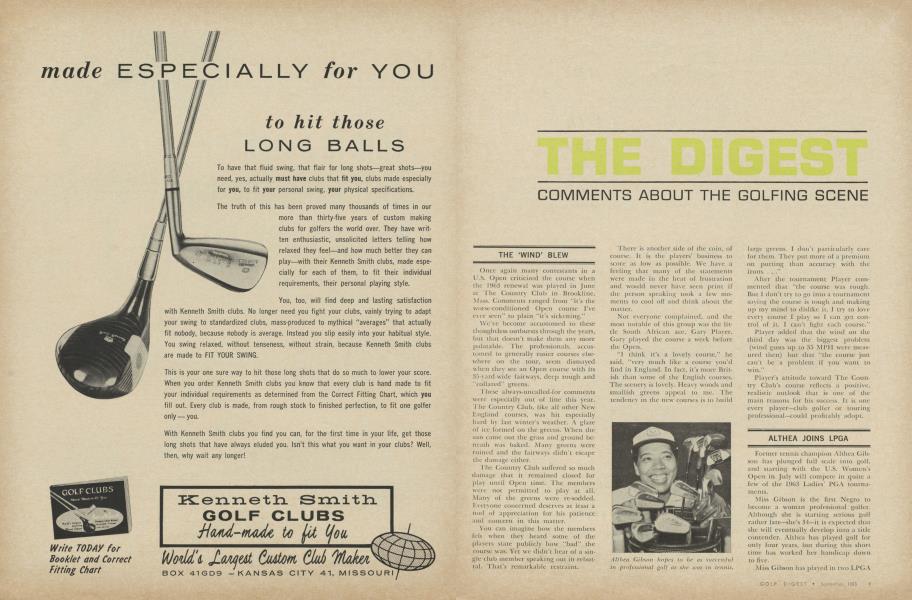COMMENTS ABOUT THE GOLFING SCENE