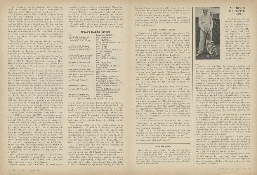 A SENIOR’S PHILOSOPHY OF GOLF