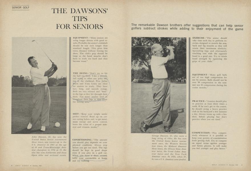 THE DAWSONS’ TIPS FOR SENIORS