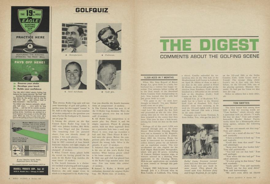 COMMENTS ABOUT THE GOLFING SCENE