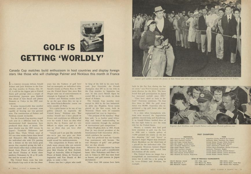GOLF IS GETTING ‘WORLDLY