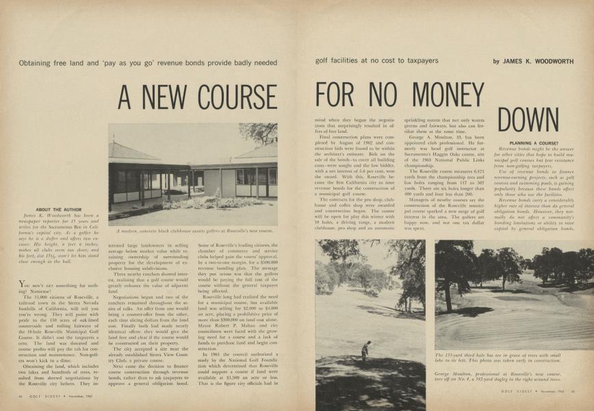 A NEW COURSE FOR NO MONEY DOWN