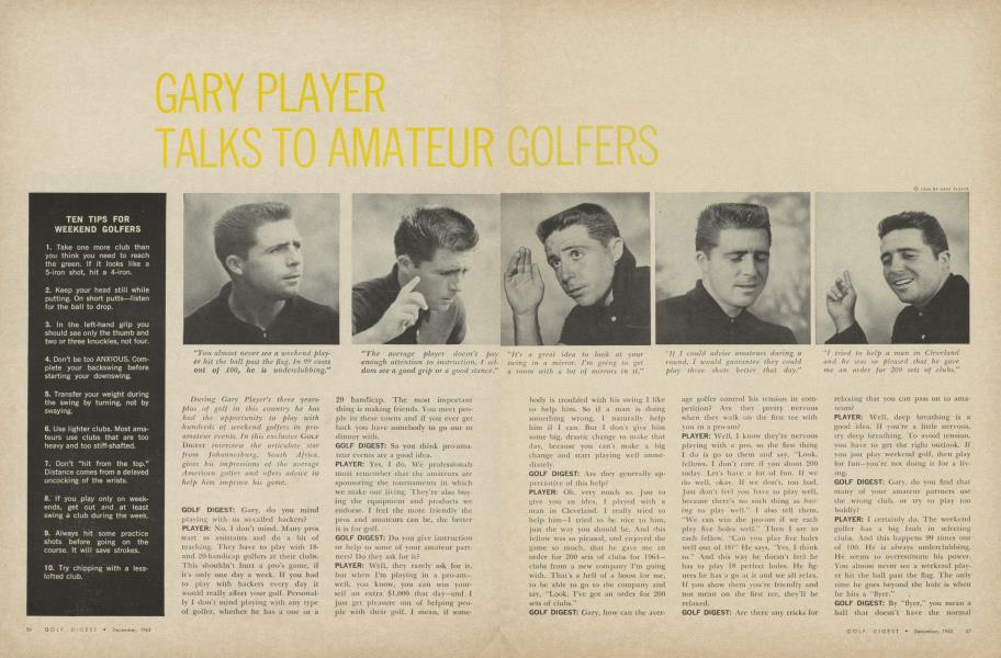 GARY PLAYER TALKS TO AMATEUR GOLFERS