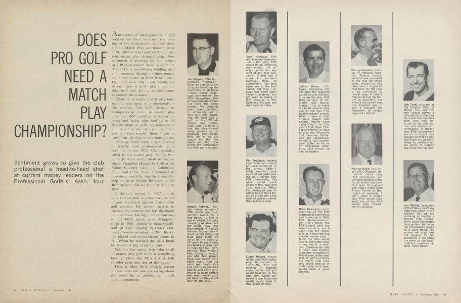 DOES PRO GOLF NEED A MATCH PLAY CHAMPIONSHIP?