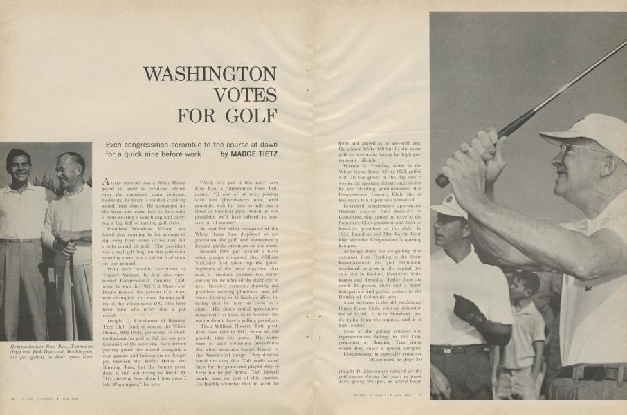 WASHINGTON VOTES FOR GOLF