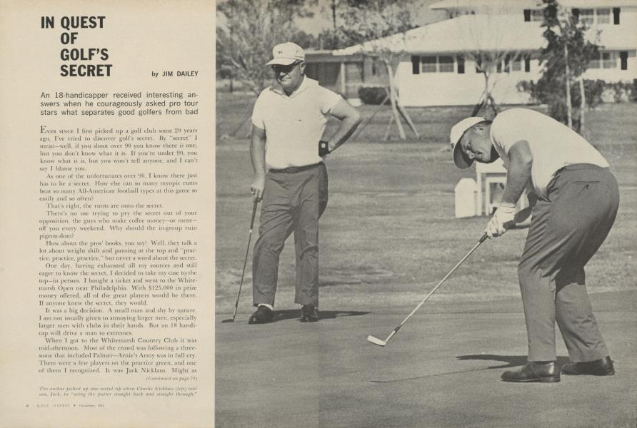 IN QUEST OF GOLF’S SECRET