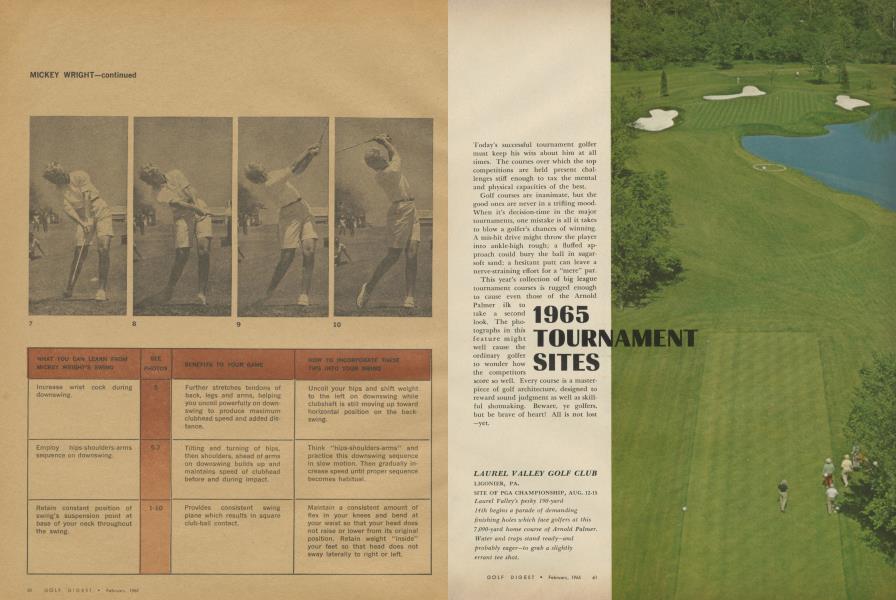 1965 TOURNAMENT SITES