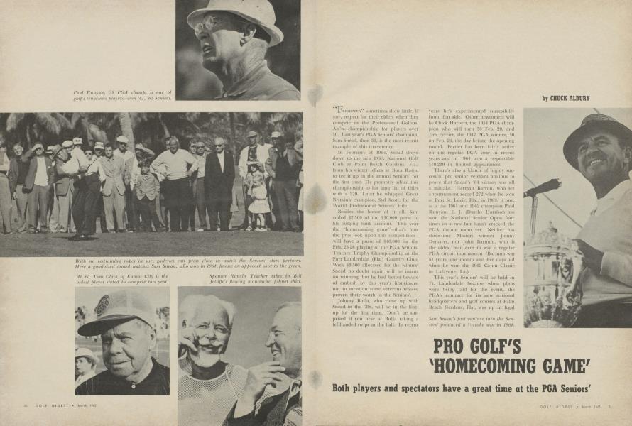 PRO GOLF'S 'HOMECOMING GAME'