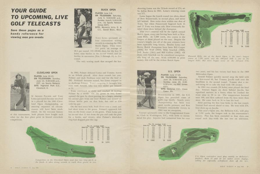 YOUR GUIDE TO UPCOMING, LIVE GOLF TELECASTS