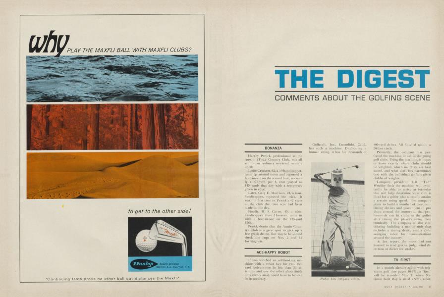 THE DIGEST COMMENTS ABOUT THE GOLFING SCENE