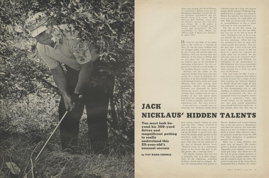 JACK NICKLAUS' HIDDEN TALENTS
