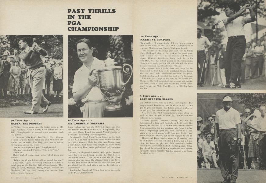 PAST THRILLS IN THE PGA CHAMPIONSHIP