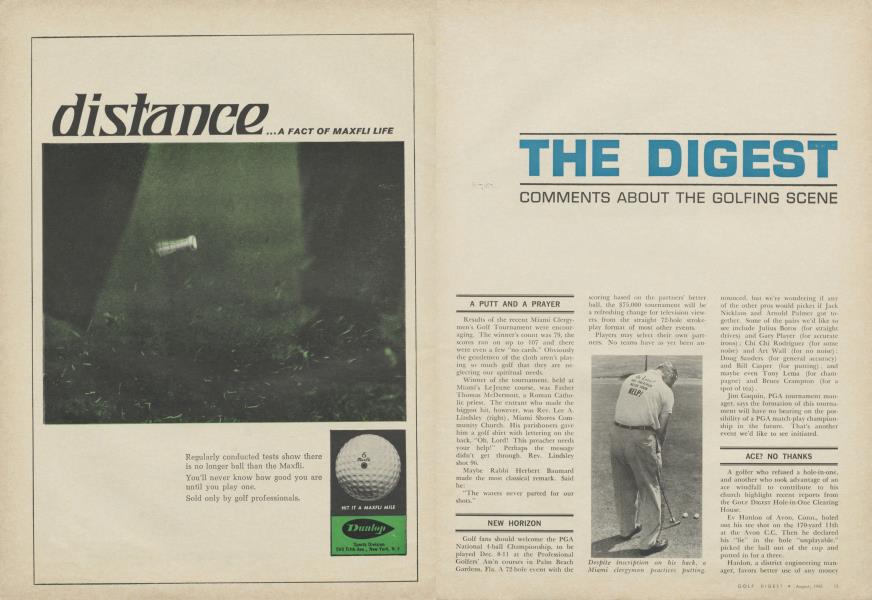 COMMENTS ABOUT THE GOLFING SCENE