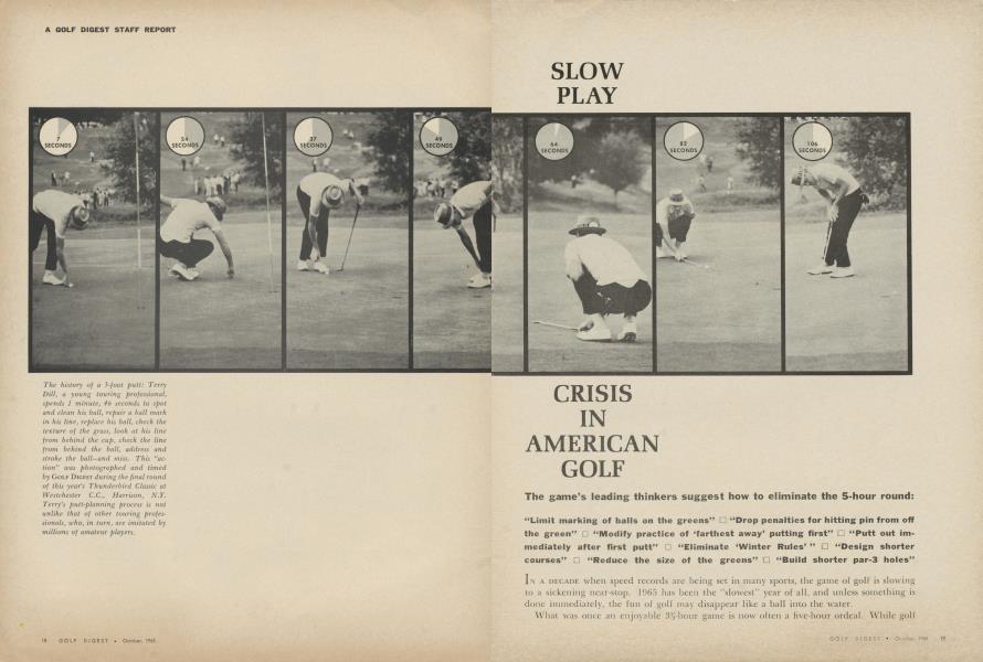SLOW PLAY CRISIS IN AMERICAN GOLF