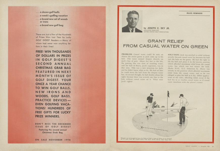 GRANT RELIEF FROM CASUAL WATER ON GREEN