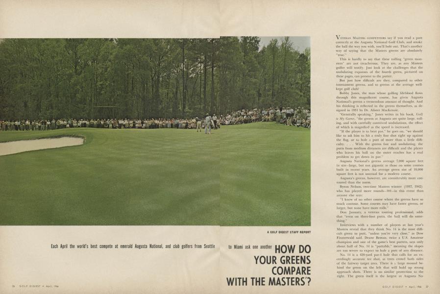 HOW DO YOUR GREENS COMPARE WITH THE MASTERS'?