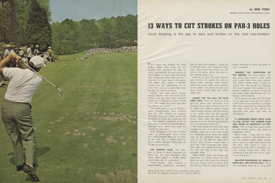 13 WAYS TO CUT STROKES ON PAR-3 HOLES | Golf Digest | APRIL 1966