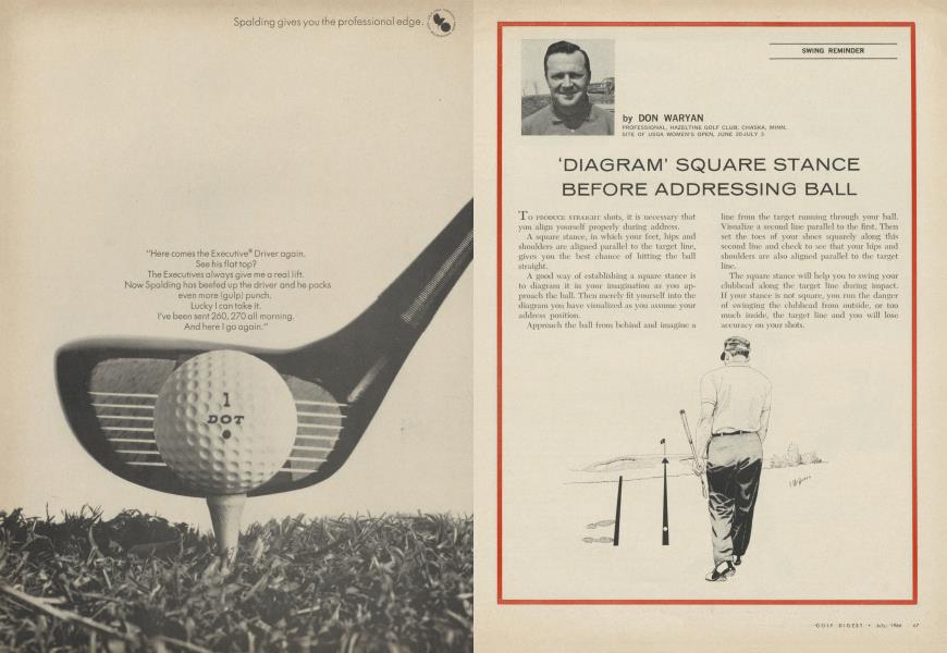  diagram square stance before addressing ball golf digest july 1966